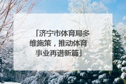 济宁市体育局多维施策，推动体育事业再谱新篇