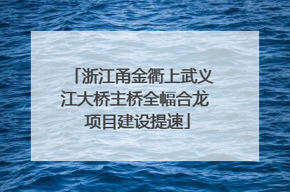 浙江甬金衢上武义江大桥主桥全幅合龙 项目建设提速