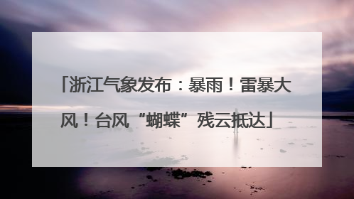 浙江气象发布：暴雨！雷暴大风！台风“蝴蝶”残云抵达