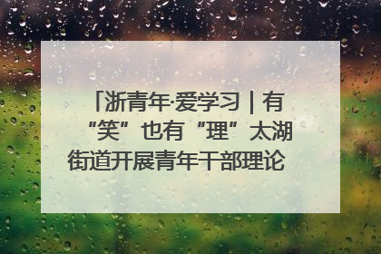 浙青年·爱学习｜有“笑”也有“理”太湖街道开展青年干部理论宣讲“开放麦”