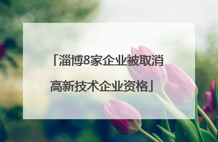 淄博8家企业被取消高新技术企业资格