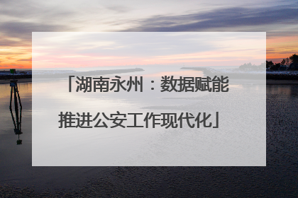 湖南永州：数据赋能推进公安工作现代化