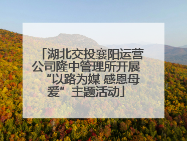 湖北交投襄阳运营公司隆中管理所开展“以路为媒 感恩母爱”主题活动