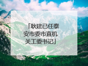耿建已任泰安市委市直机关工委书记