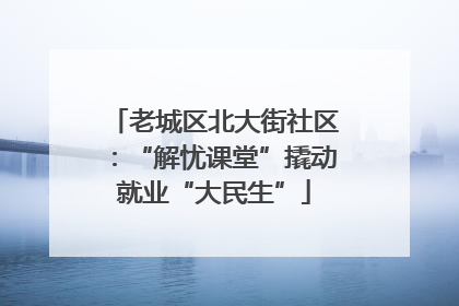 老城区北大街社区：“解忧课堂”撬动就业“大民生”