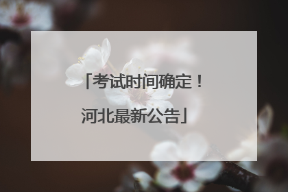 考试时间确定！河北最新公告