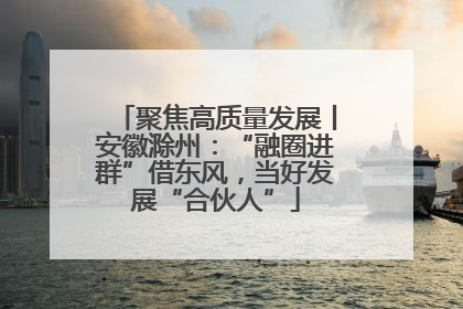 聚焦高质量发展丨安徽滁州：“融圈进群”借东风，当好发展“合伙人”
