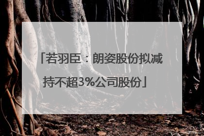若羽臣：朗姿股份拟减持不超3%公司股份