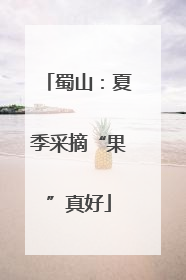 蜀山：夏季采摘“果”真好