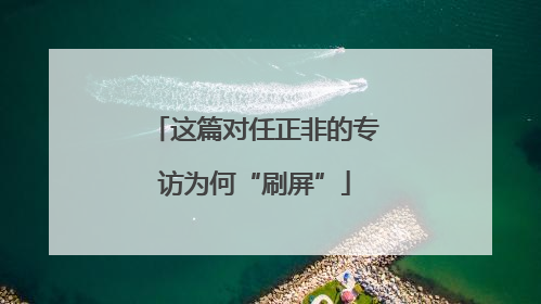 这篇对任正非的专访为何“刷屏”
