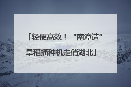 轻便高效！“南漳造”旱稻播种机走俏湖北