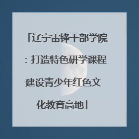 辽宁雷锋干部学院：打造特色研学课程 建设青少年红色文化教育高地