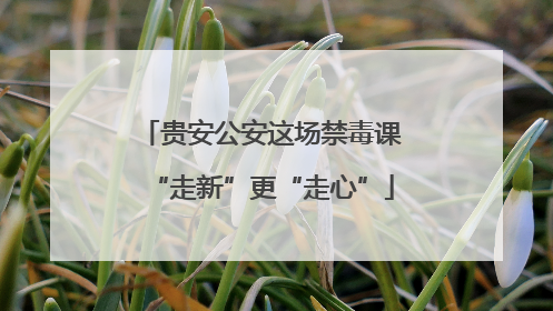 贵安公安这场禁毒课“走新”更“走心”