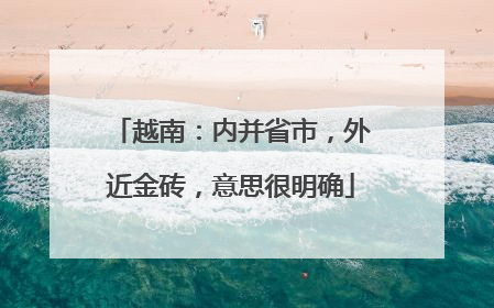 越南：内并省市，外近金砖，意思很明确