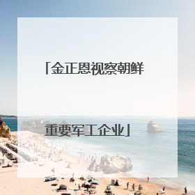 金正恩视察朝鲜重要军工企业