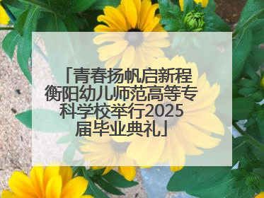 青春扬帆启新程 衡阳幼儿师范高等专科学校举行2025届毕业典礼