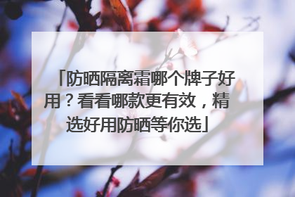 防晒隔离霜哪个牌子好用？看看哪款更有效，精选好用防晒等你选