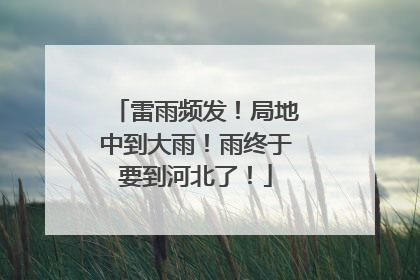 雷雨频发！局地中到大雨！雨终于要到河北了！