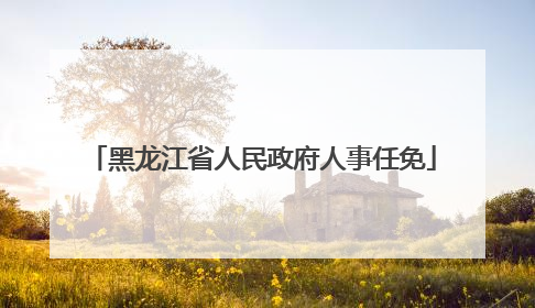 黑龙江省人民政府人事任免