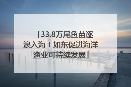 33.8万尾鱼苗逐浪入海！如东促进海洋渔业可持续发展