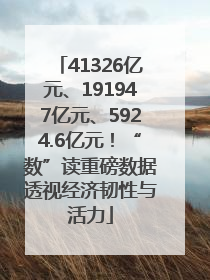 41326亿元、191947亿元、5924.6亿元！“数”读重磅数据透视经济韧性与活力